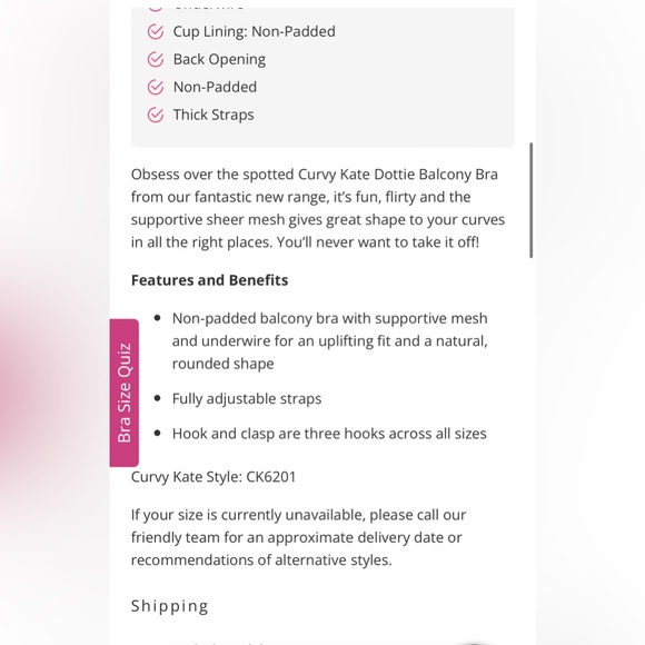 Curvy Kate Dottie Balcony Bra - Picture 8 of 8